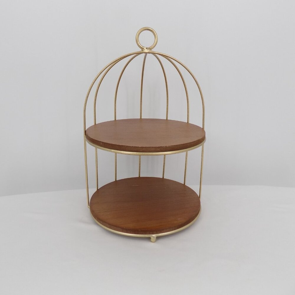Ashland Fall Blush Romance Bird Cage Display Two Tier Shelf Tabletop Decor 12.5"